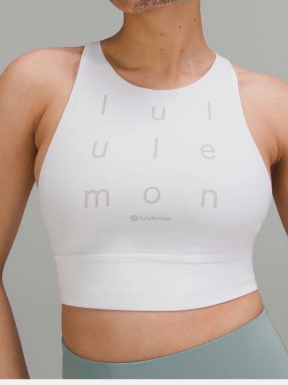 Lululemon Energy Sports Bra Sz 10 White High Neck